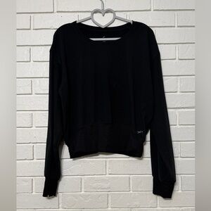 Freely Cropped Long Sleeve Top Black Size L | Matching Shorts Available